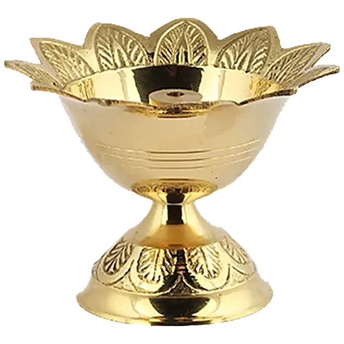 Shubhkart Nitya Diya/ Golden Brass Deep – Daily Prayer Essential, 1 pc